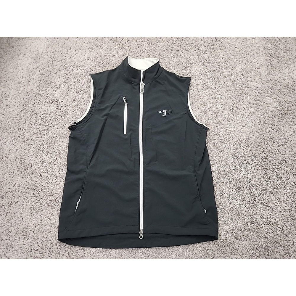 Peter Millar Wind Vest Women M Black Full Zip Golf Performance Sleeveless Jacket